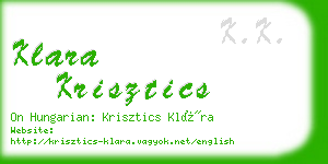 klara krisztics business card